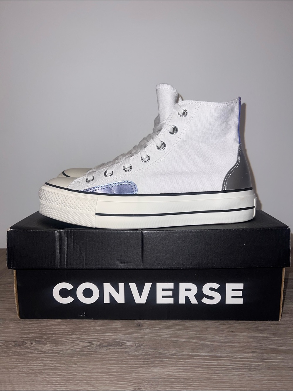 Converse White High-Top Sneakers - Picture 1 of 8